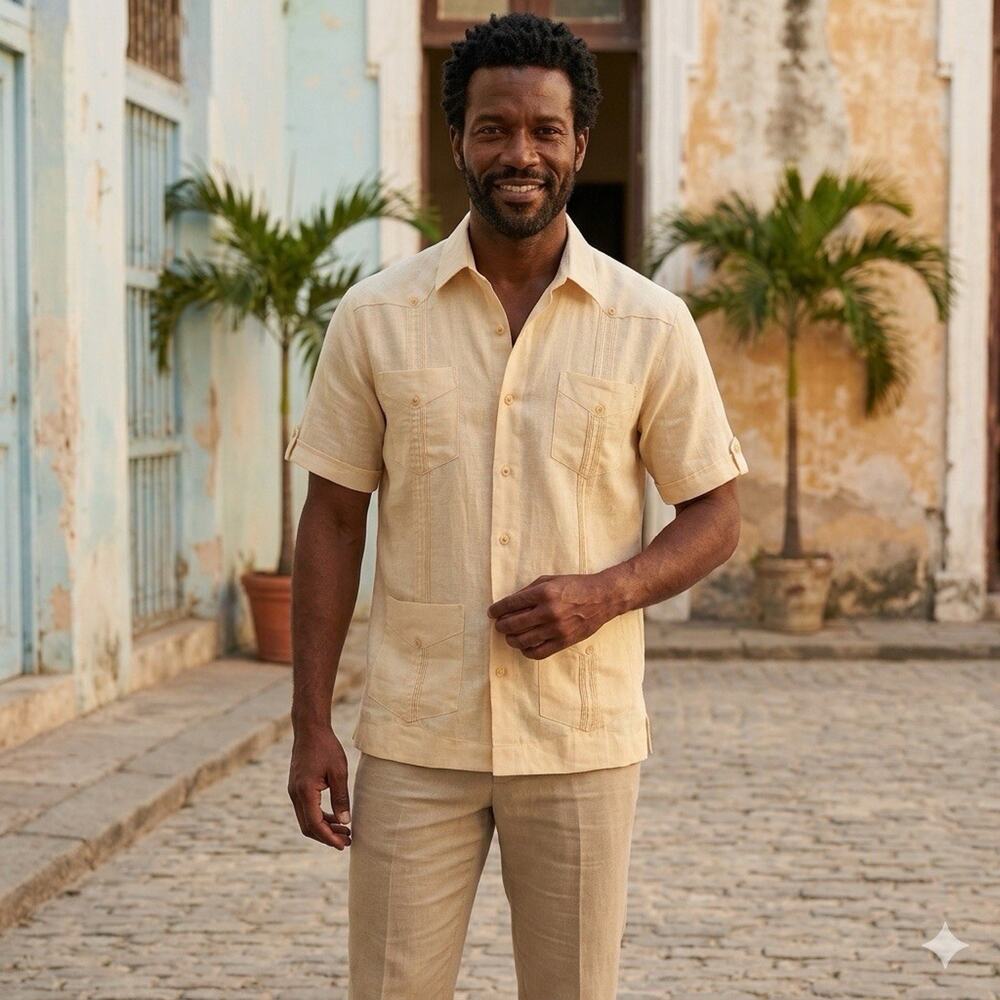 Cubavera 100% Linen Guayabera Shirt - Small